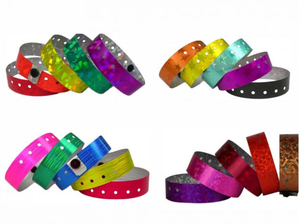 pulseiras holograficas efeito metalico e glliter
